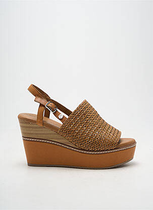 Sandales/nu pieds talon compensé talon de 7 à 9cm marron CARMELA femme