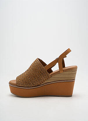 Sandales/nu pieds talon compensé talon de 7 à 9cm marron CARMELA femme