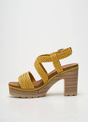 Sandales/nu pieds fermeture boucle(s) talon de 7 à 9cm jaune CARMELA femme