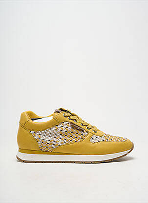 Baskets bout rond talon plat jusqu'à 3cm jaune CARMELA femme
