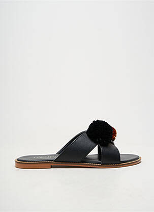 Mules/sabots matière lisse talon plat jusqu'à 3cm noir LOLLIPOPS femme