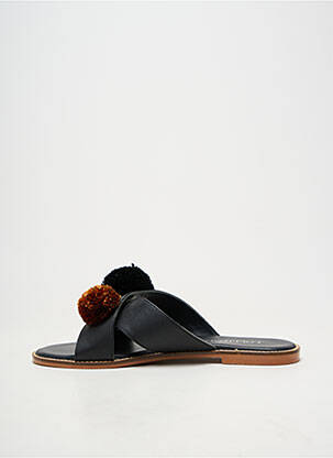 Mules/sabots matière lisse talon plat jusqu'à 3cm noir LOLLIPOPS femme