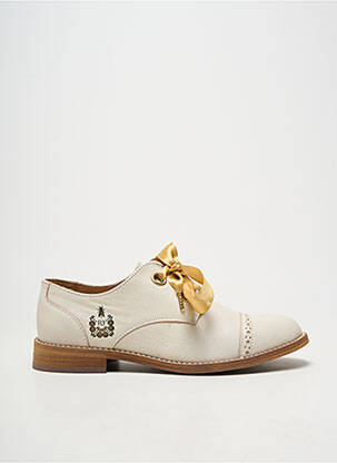 Derbies bout rond talon plat jusqu'à 3cm beige FLY LONDON femme