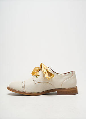 Derbies bout rond talon plat jusqu'à 3cm beige FLY LONDON femme