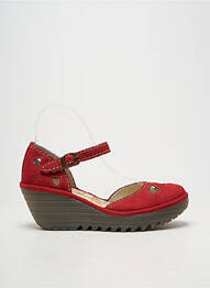 Sandales/nu pieds matière lisse talon de 4 à 6cm rouge FLY LONDON femme