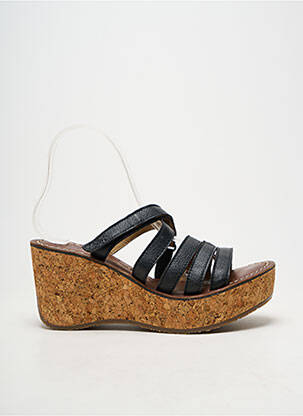 Mules/sabots matière lisse talon de 7 à 9cm noir FLY LONDON femme
