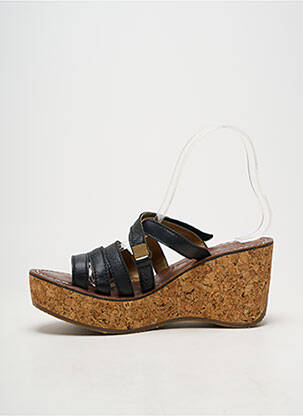Mules/sabots matière lisse talon de 7 à 9cm noir FLY LONDON femme