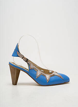 Escarpins cubain talon de 7 à 9cm bleu FLY LONDON femme
