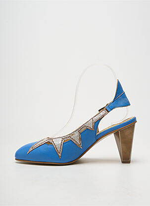 Escarpins cubain talon de 7 à 9cm bleu FLY LONDON femme