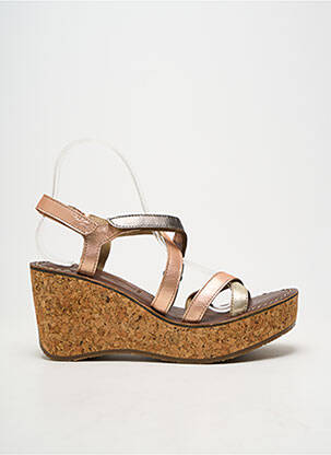 Sandales/nu pieds matière lisse talon de 7 à 9cm rose FLY LONDON femme