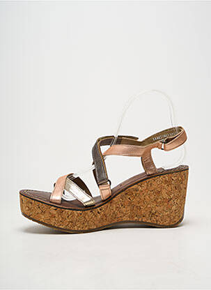 Sandales/nu pieds matière lisse talon de 7 à 9cm rose FLY LONDON femme