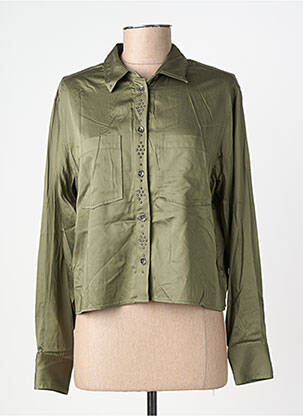 Chemisier coupe droite manches longues vert FREEMAN T.PORTER femme