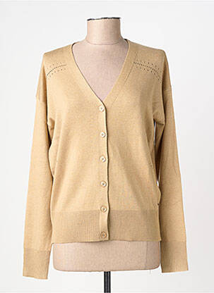 Gilet manches longues fermeture boutonnée sur le devant beige FREEMAN T.PORTER femme
