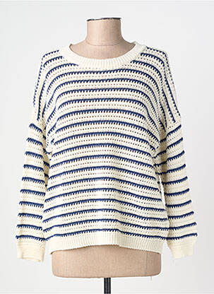 Pull coupe droite manches longues bleu PAKO LITTO femme