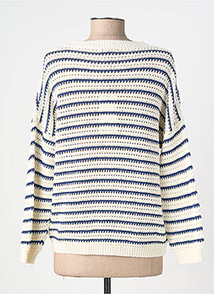 Pull coupe droite manches longues bleu PAKO LITTO femme