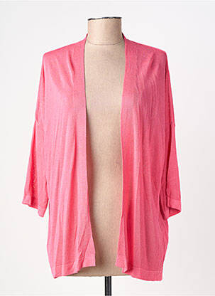 Gilet manches longues col v rose STUDIO PARISIEN femme