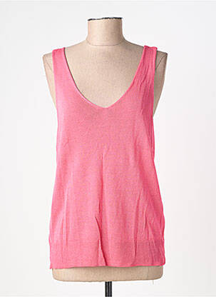 Top coupe fluide fines bretelles rose STUDIO PARISIEN femme