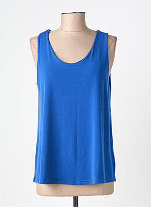 Top coupe fluide fines bretelles bleu GENUINE femme