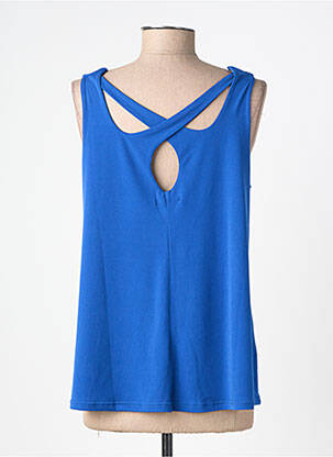 Top coupe fluide fines bretelles bleu GENUINE femme