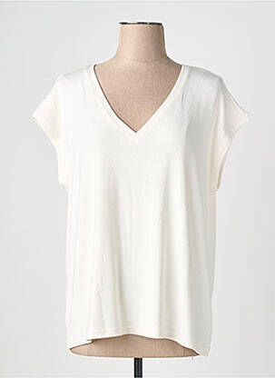 Top coupe fluide manches courtes blanc GRACE & MILA femme