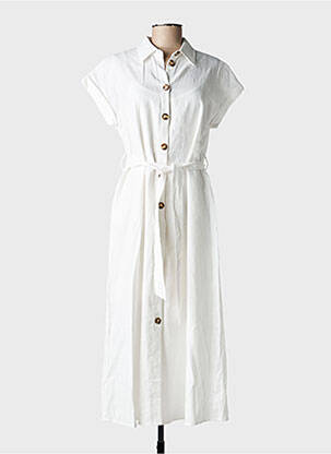 Robe longue manches courtes manches courtes blanc GRACE & MILA femme