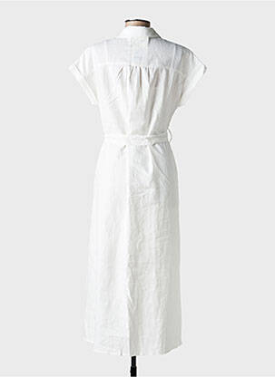 Robe longue manches courtes manches courtes blanc GRACE & MILA femme
