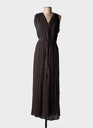Robe longue sans manche sans manche marron GRACE & MILA femme