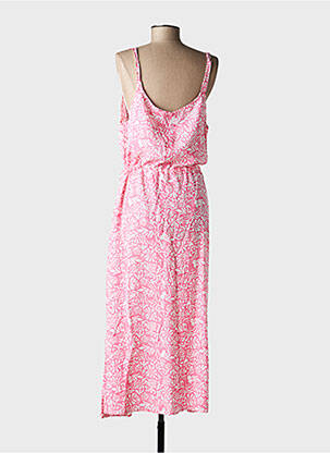 Robe longue imprimé fantaisie fines bretelles rose C'EST BEAU LA VIE femme