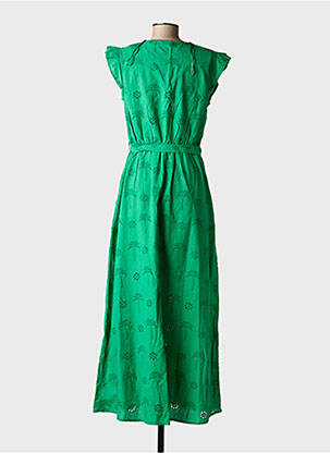 Robe longue manches courtes manches courtes vert C'EST BEAU LA VIE femme