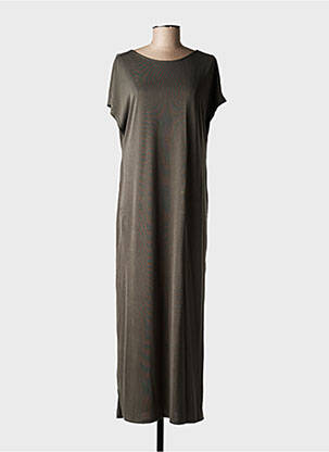 Robe longue manches courtes manches courtes vert GRACE & MILA femme