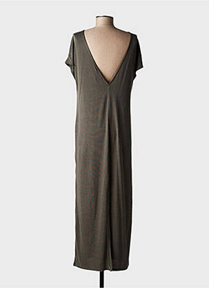 Robe longue manches courtes manches courtes vert GRACE & MILA femme