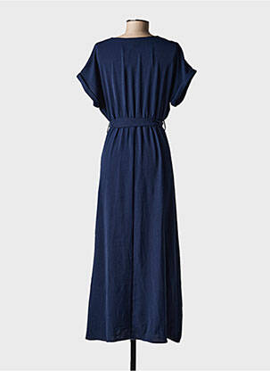 Robe longue manches courtes manches courtes bleu GRACE & MILA femme