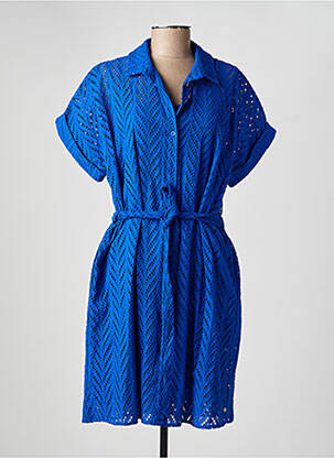 Robe mi-longue manches courtes manches courtes bleu FREEMAN T.PORTER femme