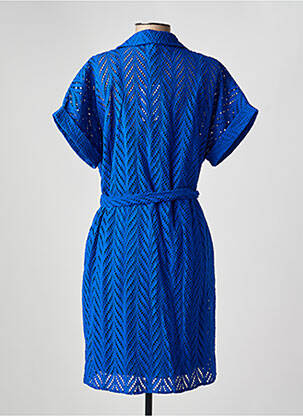 Robe mi-longue manches courtes manches courtes bleu FREEMAN T.PORTER femme