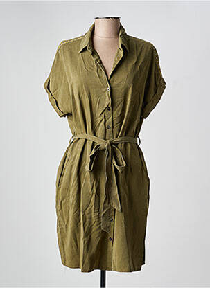Robe mi-longue manches courtes manches courtes vert FREEMAN T.PORTER femme