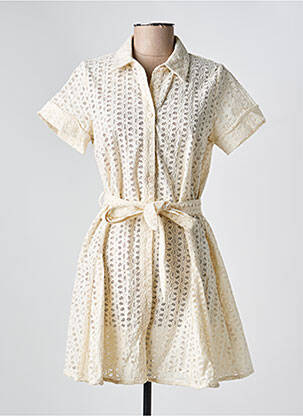 Robe courte manches courtes manches courtes beige GRACE & MILA femme
