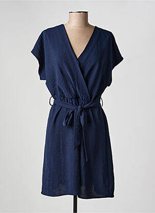 Robe courte manches courtes manches courtes bleu GRACE & MILA femme