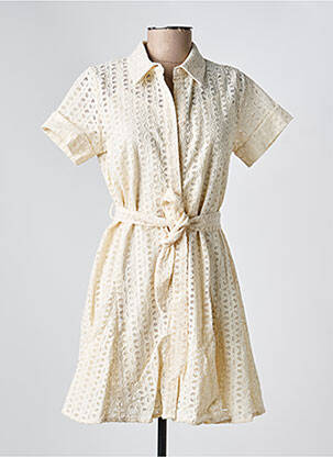 Robe courte manches courtes manches courtes beige GRACE & MILA femme
