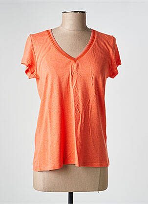 T-shirt col v manches courtes orange FREEMAN T.PORTER femme
