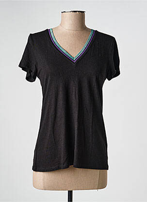 T-shirt coupe droite manches courtes noir FREEMAN T.PORTER femme