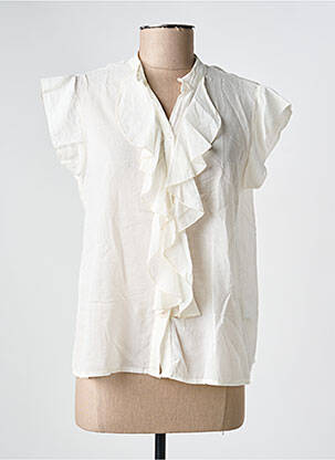 Chemisier coupe cintrée manches courtes blanc PAKO LITTO femme