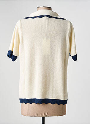 Pull coupe droite manches courtes beige PAKO LITTO femme