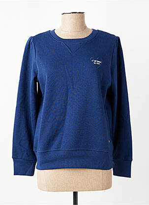 Sweat-shirt broderie manches longues bleu C'EST BEAU LA VIE femme
