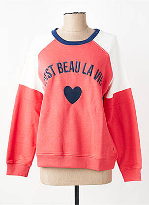 Sweat-shirt manches longues manches longues rouge C'EST BEAU LA VIE femme