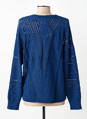 Pull coupe droite manches longues bleu C'EST BEAU LA VIE femme
