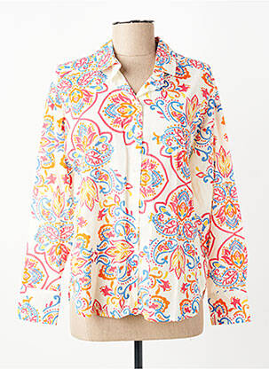 Chemisier imprimé fantaisie manches longues beige C'EST BEAU LA VIE femme