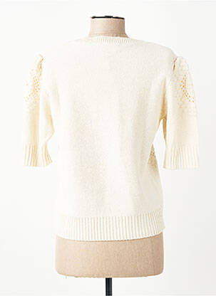 Pull resserrée sur le bas manches courtes beige C'EST BEAU LA VIE femme