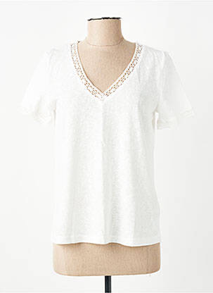 Top manches courtes manches courtes blanc GRACE & MILA femme