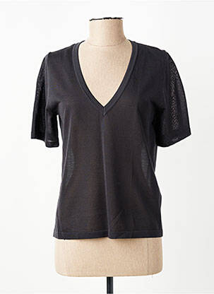Top manches courtes manches courtes noir GRACE & MILA femme