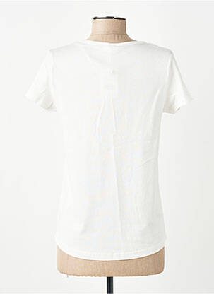 T-shirt sérigraphie manches courtes blanc C'EST BEAU LA VIE femme